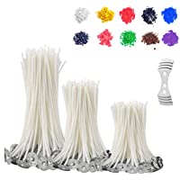 mechas para velas- Mechas de velas de bricolaje- mechas de velas 150 piezas- porta mechas- Pintura para velas 10 × 5g…